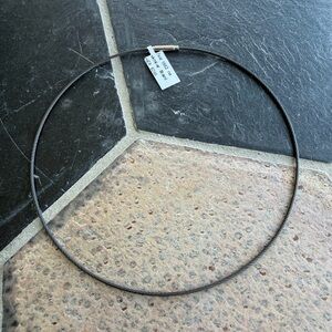 Elegant Black Stainless Steel cable Wire Necklace 16”